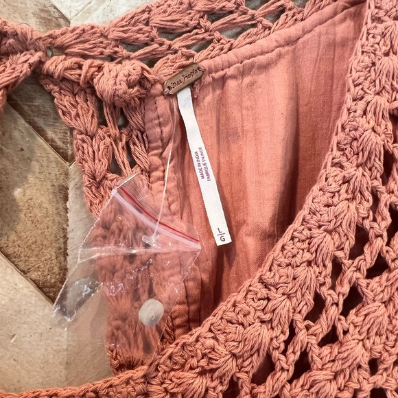 NWOT Free People Megan Crochet Top Coastal Grandma Resortwear Size L - Picture 9 of 10